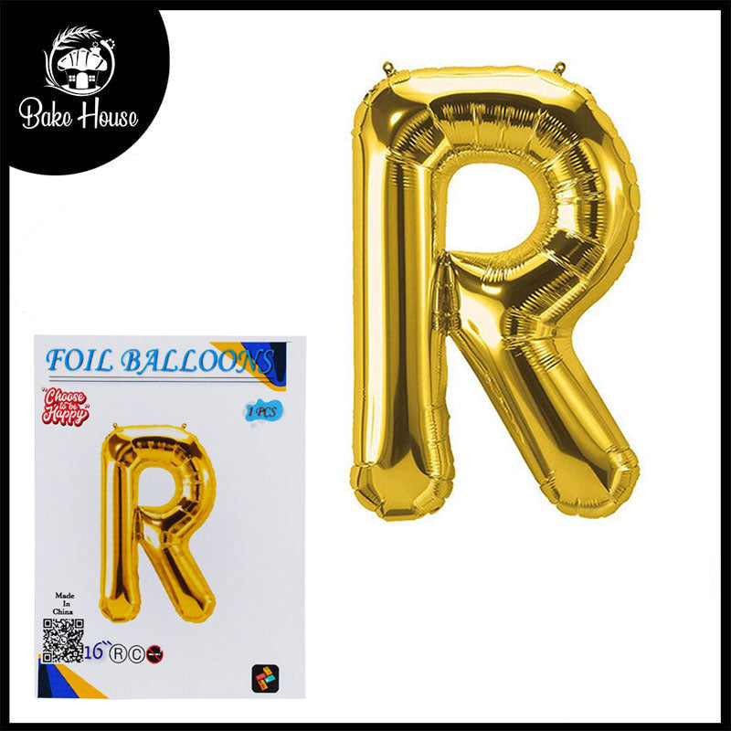 Party Time R Letter Foil Gold Balloon main image 1