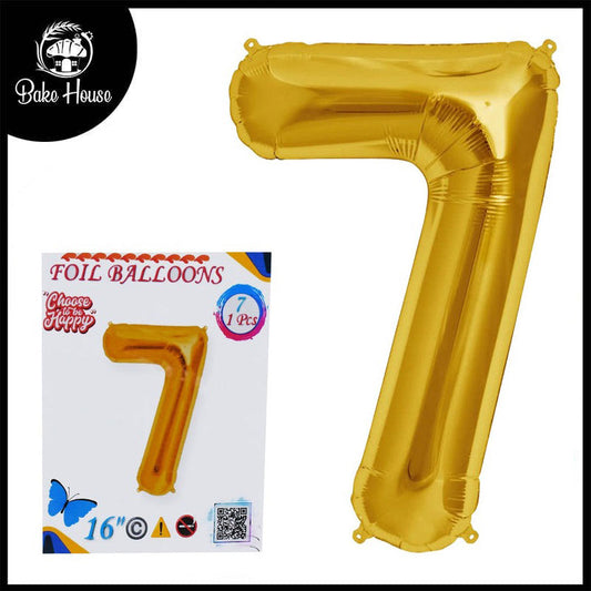 16 Inch Golden Number 7 Foil Balloon for Party Decoration