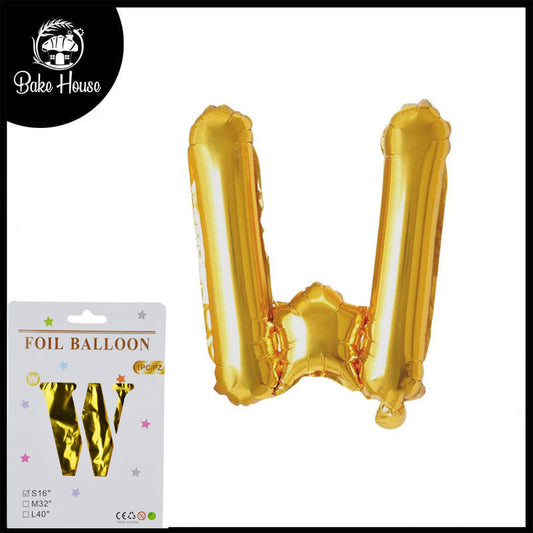 16 Inch Golden Alphabet W Letter Foil Balloon for Party Decoration