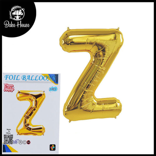 16 Inch Golden Alphabet Z Letter Foil Balloon for Party Decoration