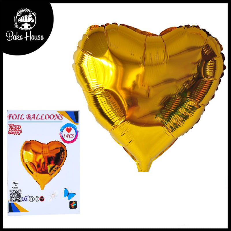 16 Inch Golden Heart Shape Foil Balloon For Party Decoration