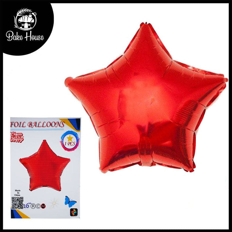 16 Inch Red Star Shape Foil Balloon For Party Decoration