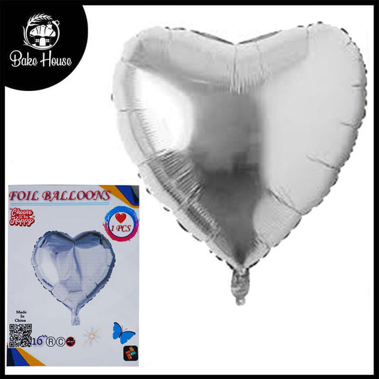 16 Inch Silver Heart Shape Foil Balloon For Party Decoration