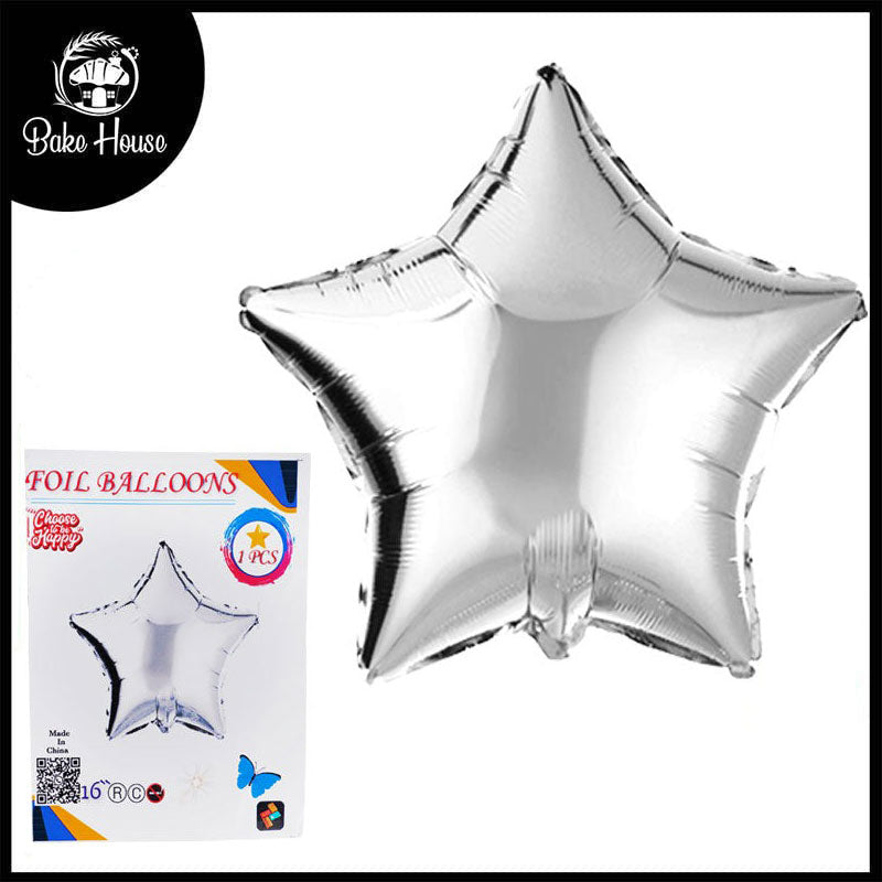 16 Inch Silver Star Shape Foil Balloon For Party Decoration