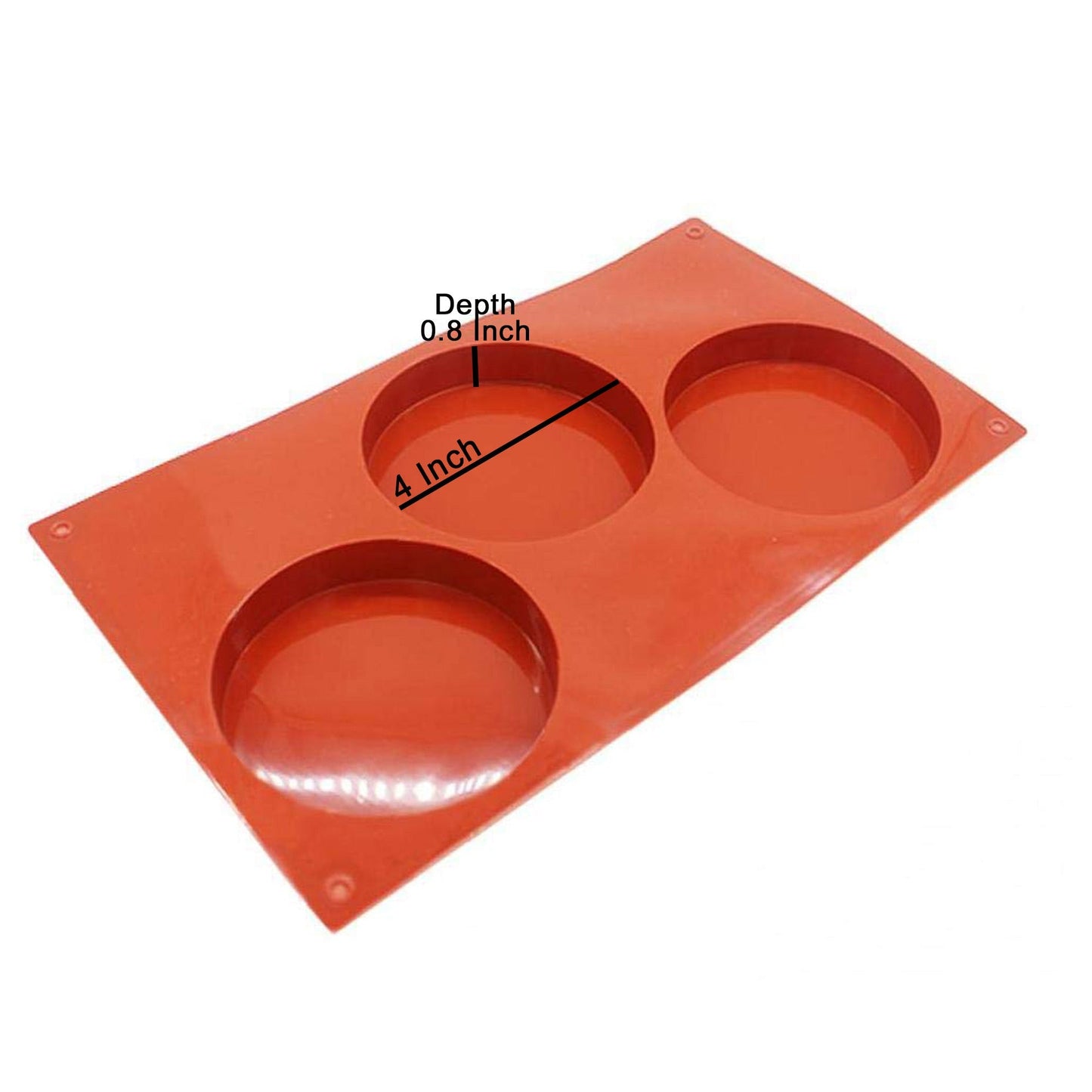 Disc Coaster Shape Silicone Chocolate Dessert Mold 3 Cavity