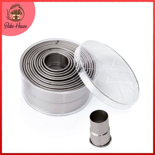 Round Cookie & Fondant Cutter Stainless Steel 12Pcs Set