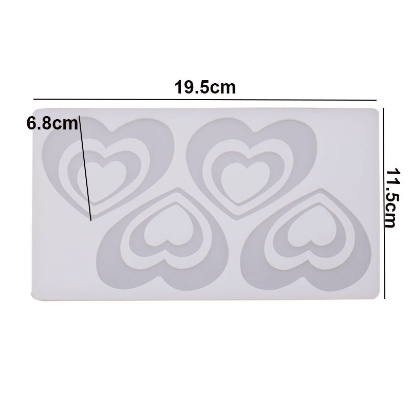 Silicone Mold Double Heart Garnishing Sheet for Cake Decoration