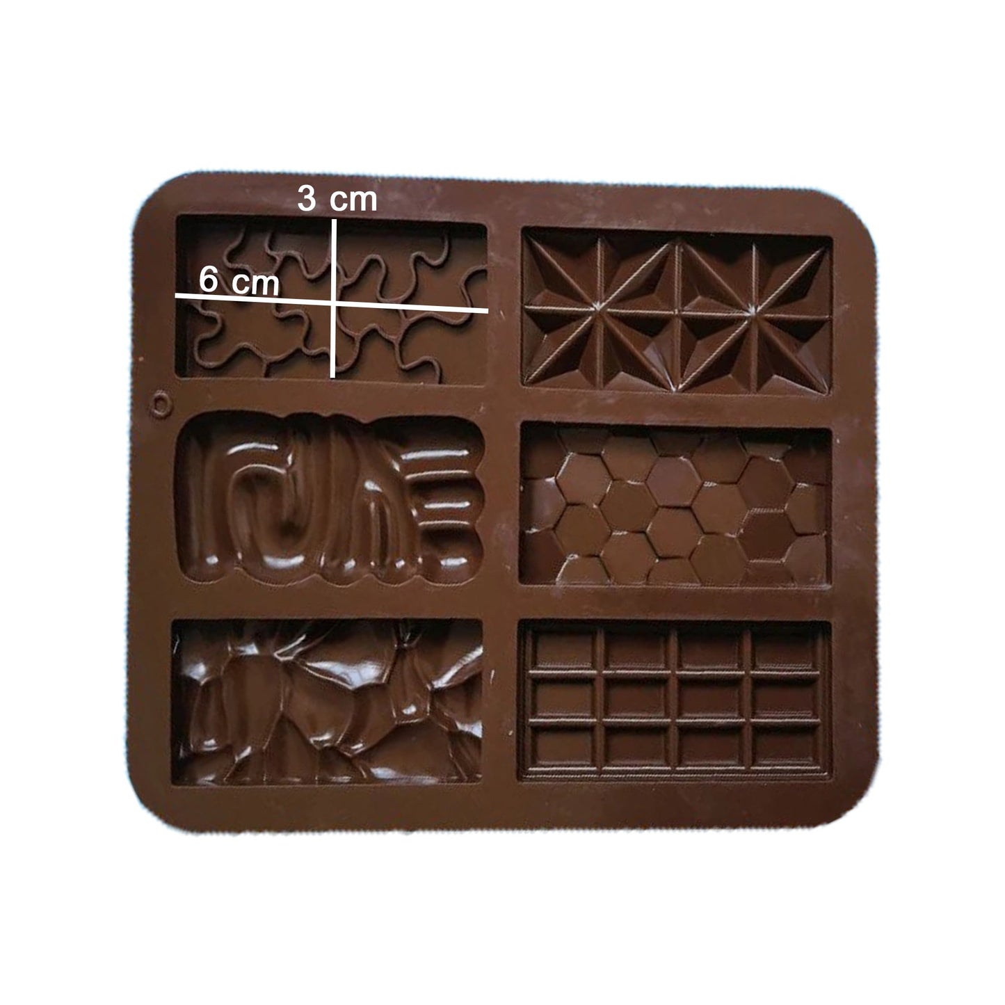 Love & Multi Designs Mini Chocolate Bars Silicone Mold 6 Cavity