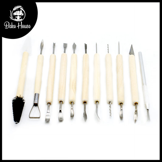 Double Side Wooden Fondant Modeling Tool 11Pcs Set