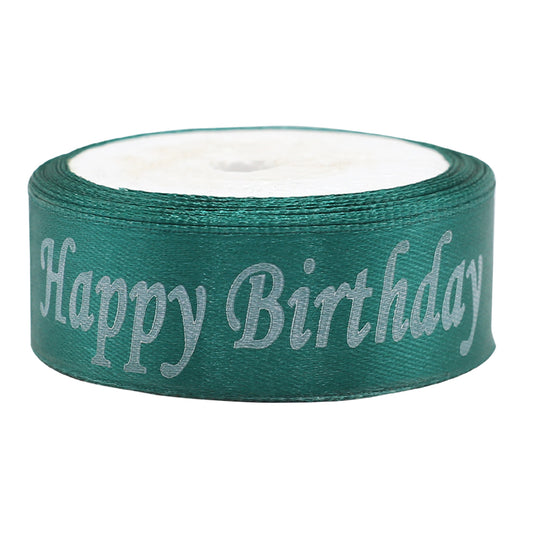 Happy Birthday Printed Ribbon Green