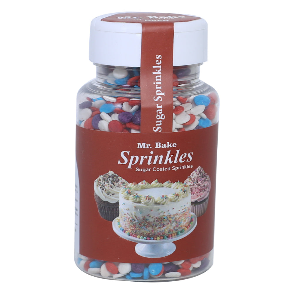 MR Bake Confetti Round Mix Sprinkles (Red,Blue,Purple,White) – 90g Jar
