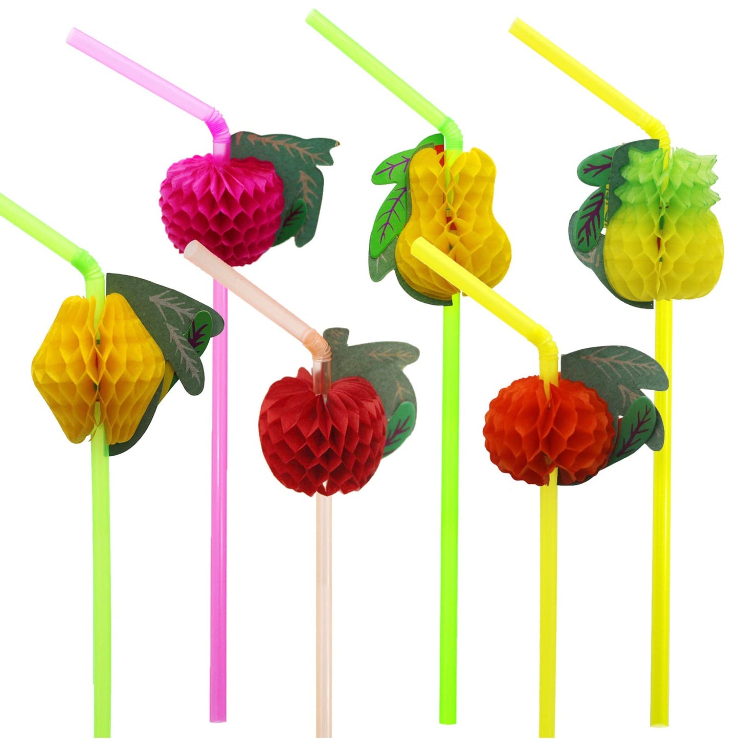 Multicolor Fruit Straw 100Pcs