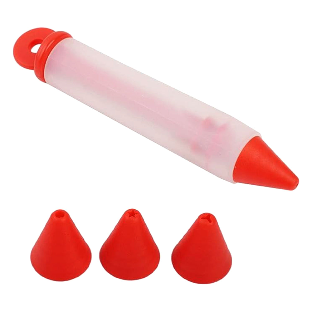 Cake Icing Writing Pen With 4 Plastic Nozzles