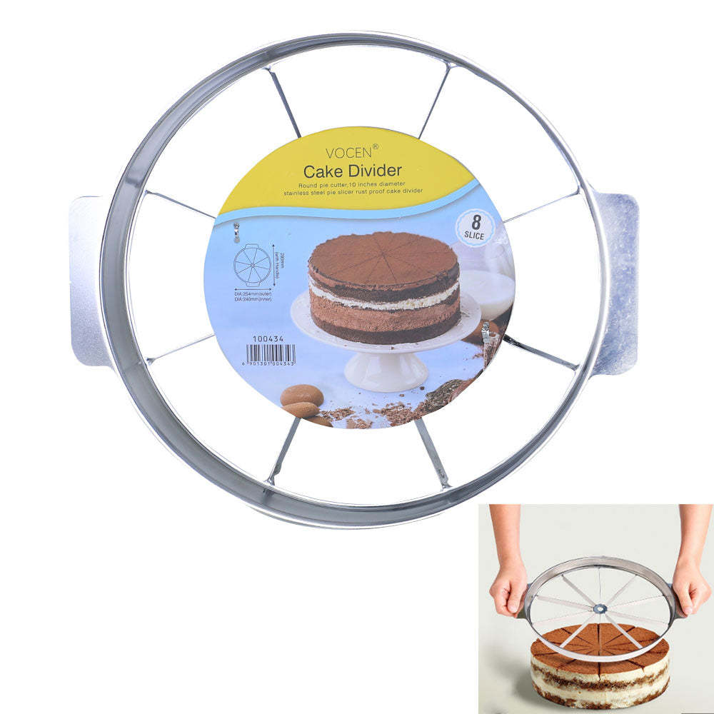 VOCEN Stainless Steel Cake Slicing Divider 8 Portion