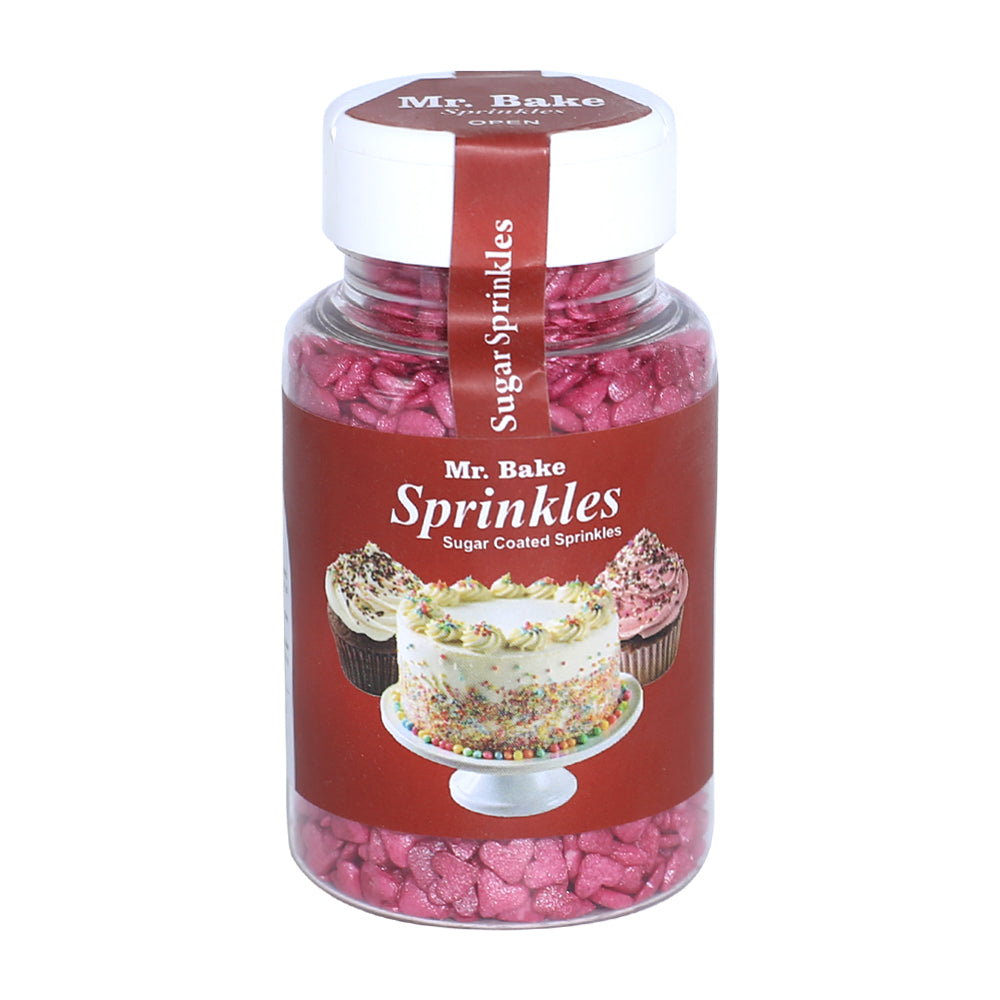 MR Bake Pink Hearts Sprinkles – 90g Jar