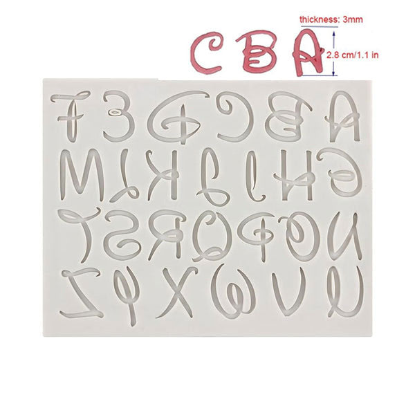 Large Size UpperCase Stylish Alphabet Silicone Fondant Mold 27 Cavity
