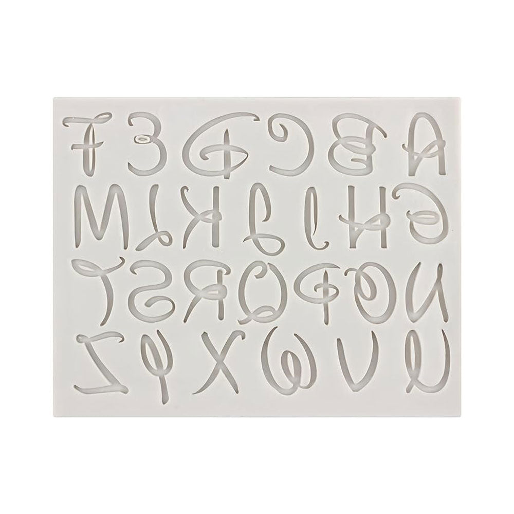 Large Size UpperCase Stylish Alphabet Silicone Fondant Mold 27 Cavity