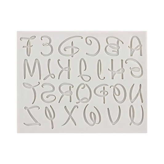 Large Size UpperCase Stylish Alphabet Silicone Fondant Mold 27 Cavity