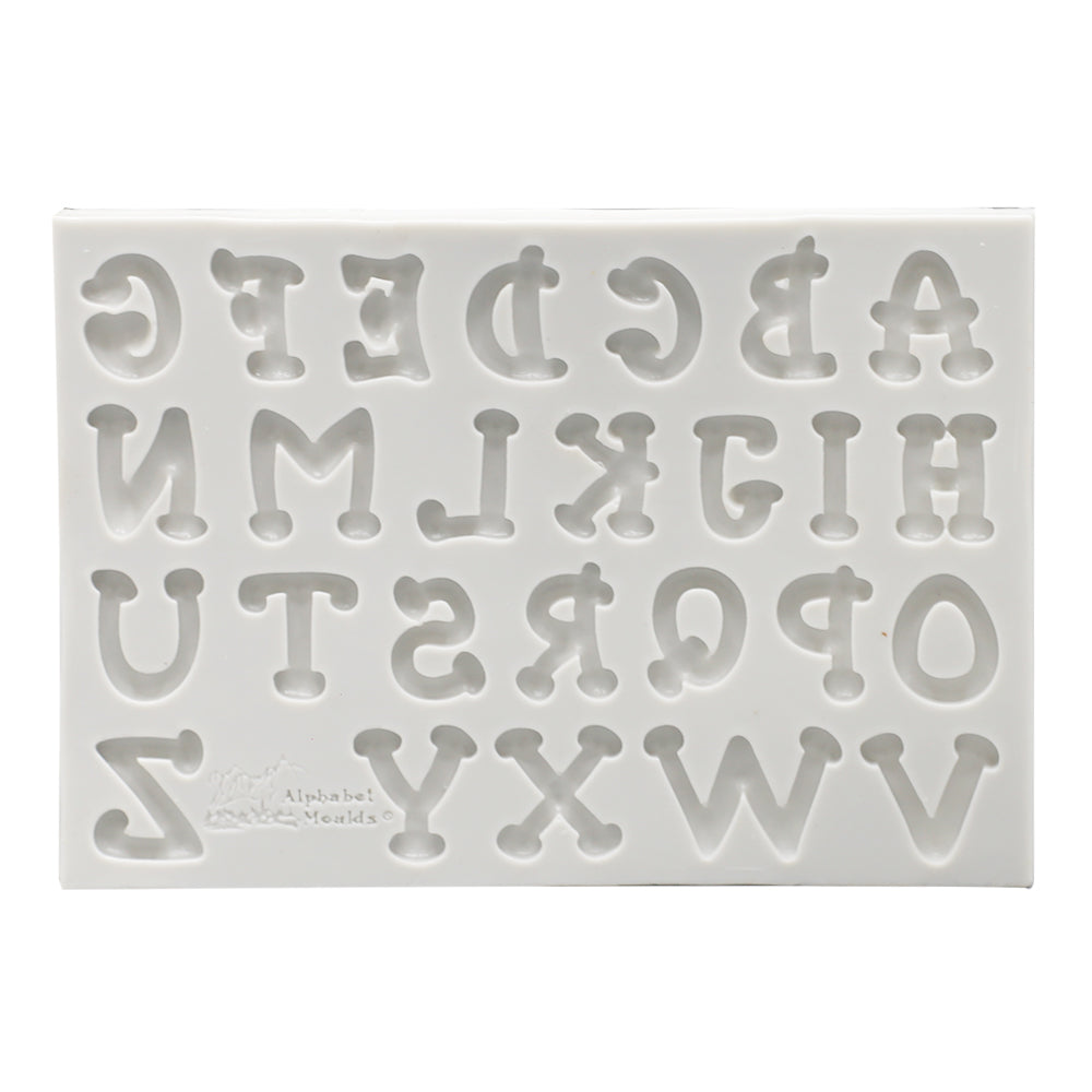 Uppercase Stylish Alphabet Silicone Fondant Mold 26 Cavity