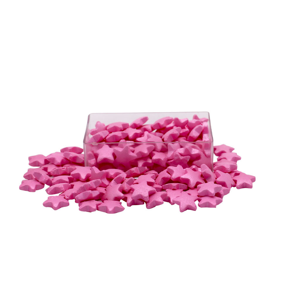 Shocking Pink Stars Edible Sprinkle 30g Pack