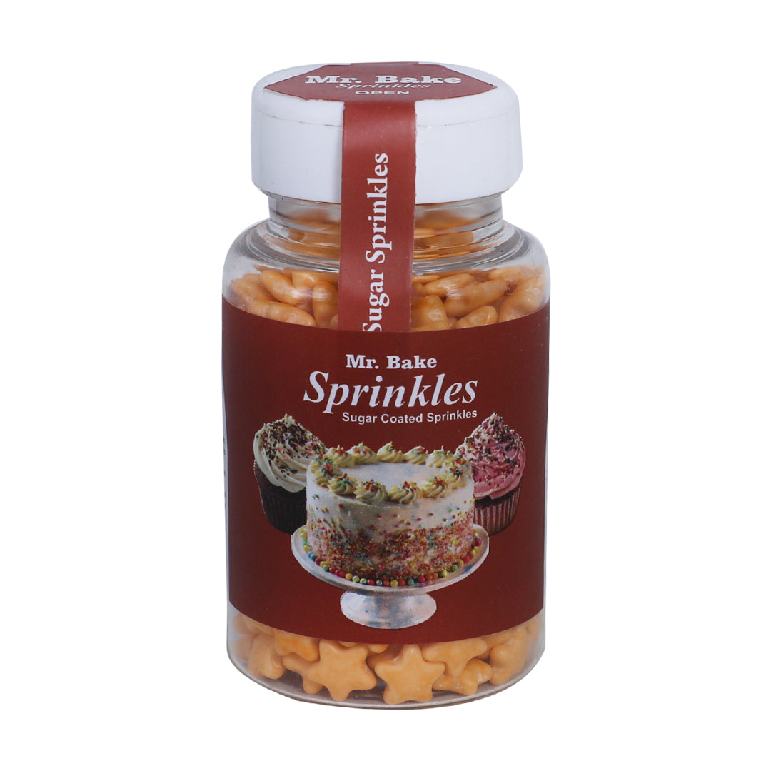 MR Bake 3D Orange Stars Edible Sprinkle – 90g Jar