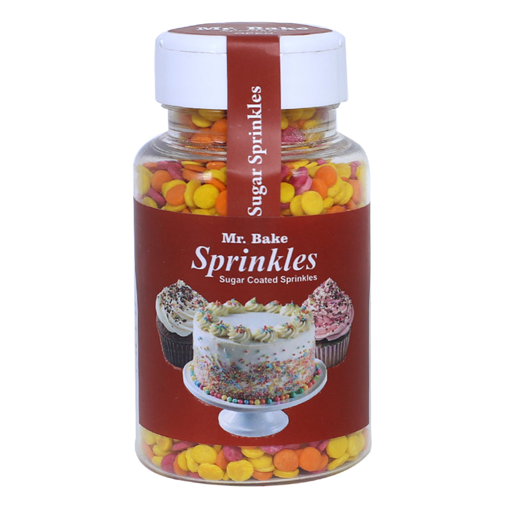 MR Bake Confetti Round Mix Sprinkles (Yellow,Orange,Pink) – 90g Jar