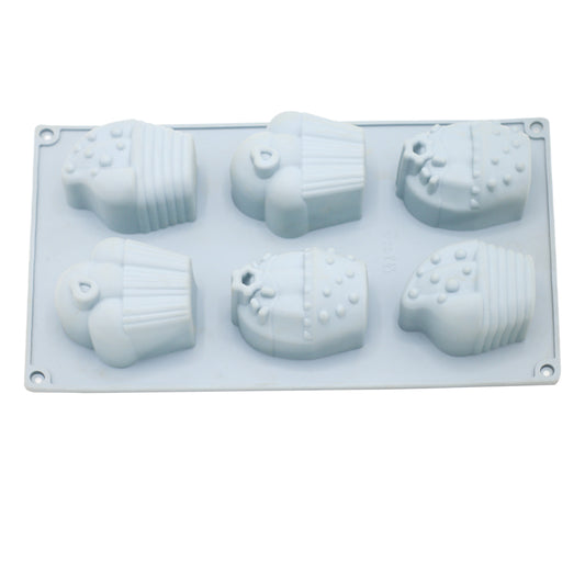 Multi Design Cupcake And Icecream Silicone Mold 6 Cavity