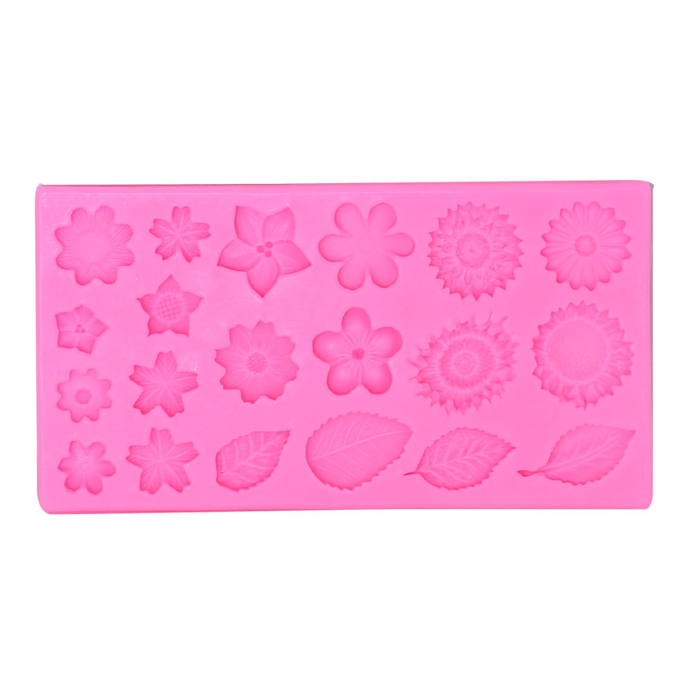 Different Design Flower Silicone Fondant Mold 20 Cavity