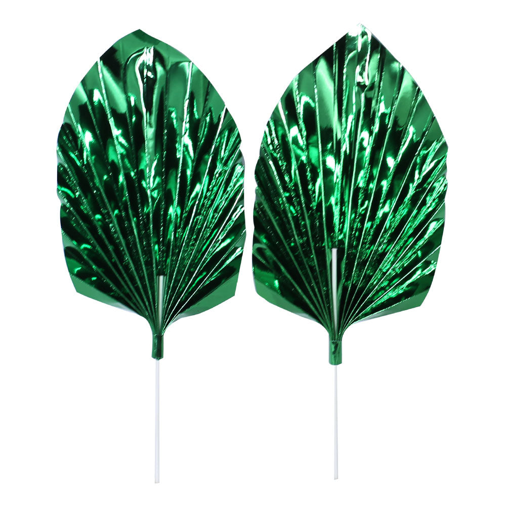 Palm Leave Green Cake Topper 2Pcs Set