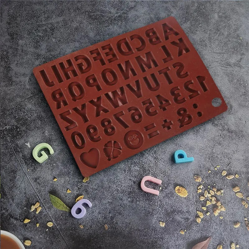 Alphabets, Number, Symbols And Emoji Chocolate Mold 43 Cavity