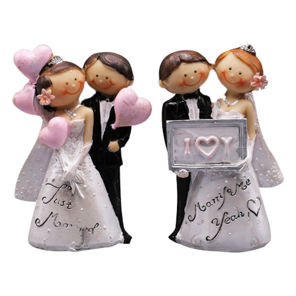 Just Married Bride And Groom Cake Topper 2Pcs Set