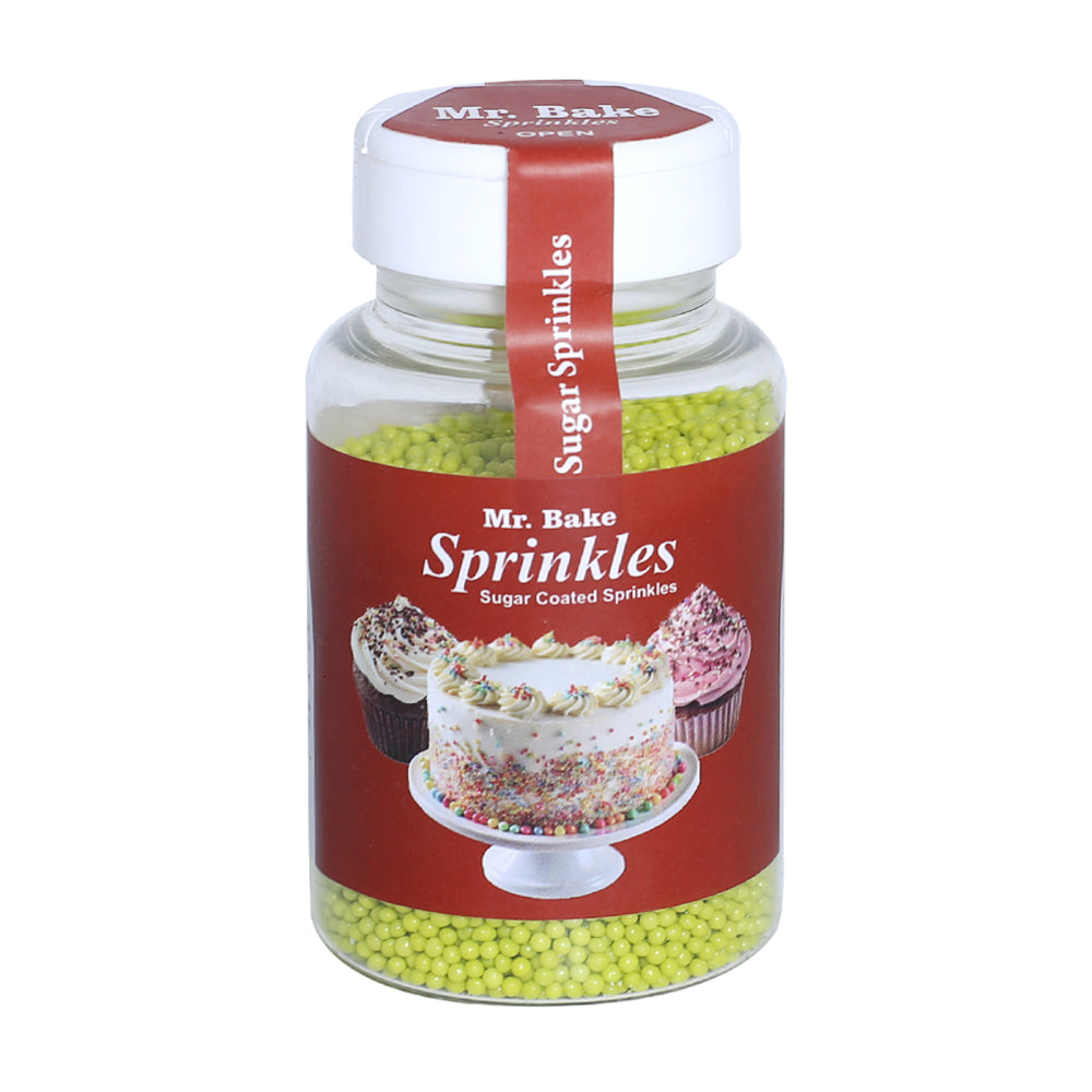 MR Bake Mini Light Green Pearls Sprinkles – 90g Jar