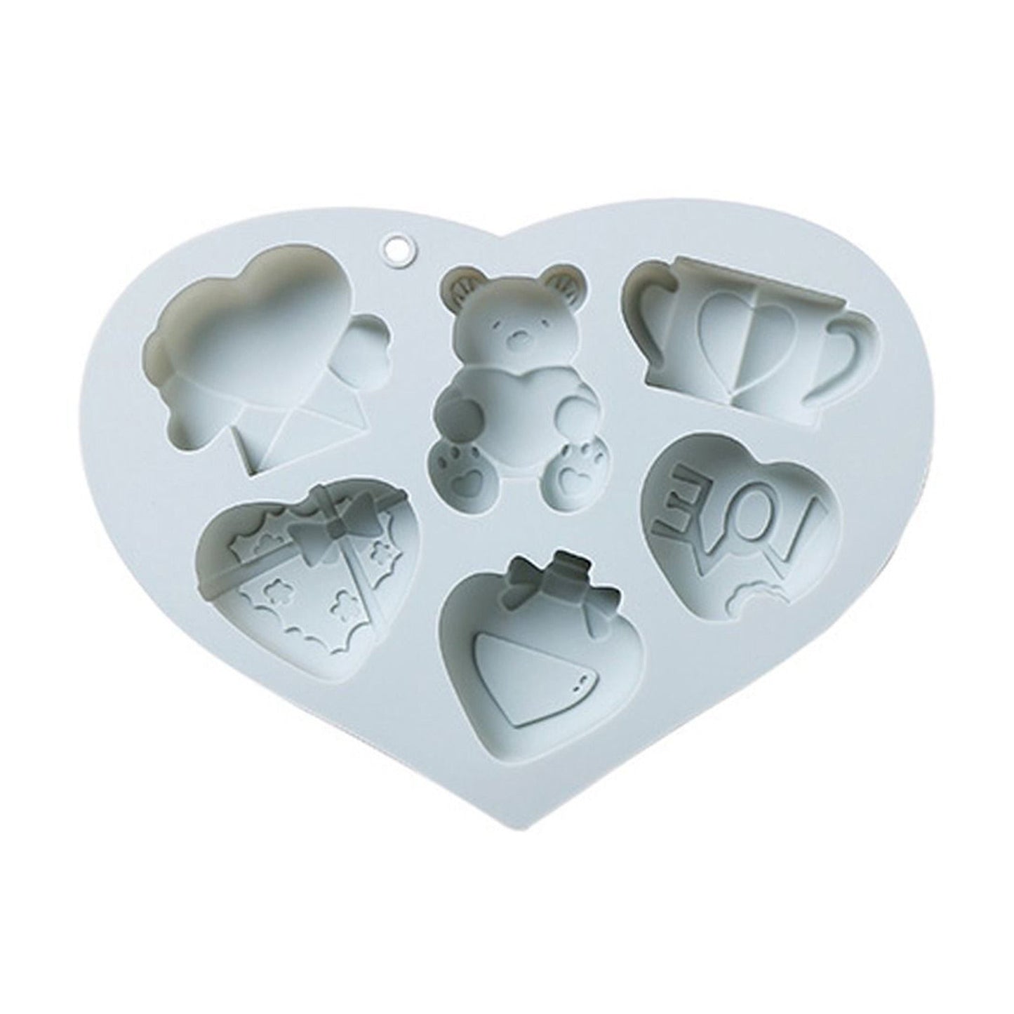 Valentine's Day Theme Silicone Fondant Mold 6 Cavity