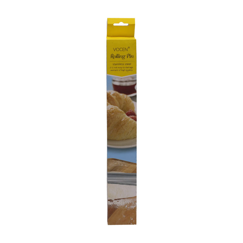VOCEN Large Stainless Steel Rolling Pin 4cm Diameter
