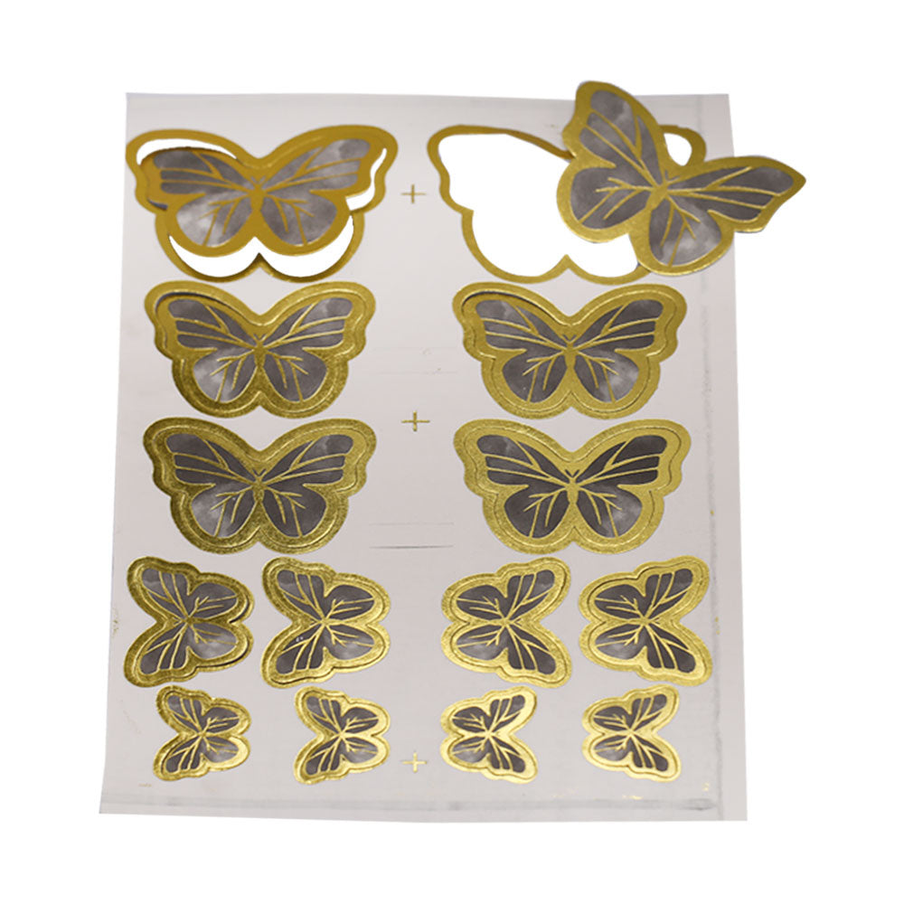 Grey Color Butterflies Cake Topper 14 Pcs Pack