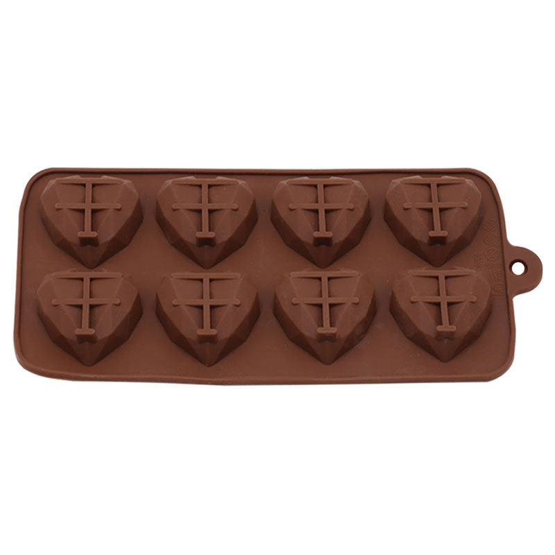 Diamond Heart Silicone Chocolate Mold 8 Cavity