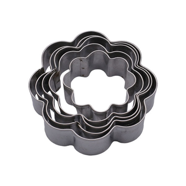 8 Petal Blossom Flower Cookie Cutter Stainless Steel 5Pcs Set