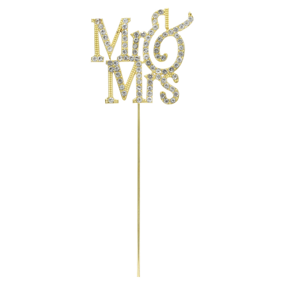 Mr & Mrs Cake Topper Golden