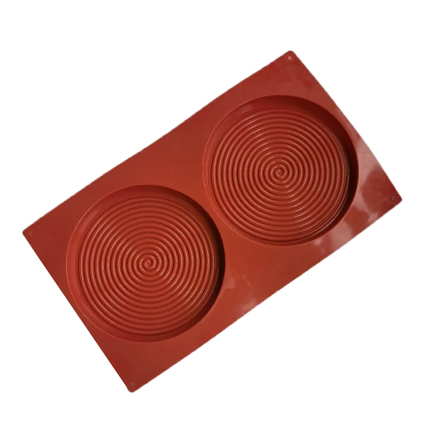 Spiral Round Fondant Chocolate Dessert Silicone Mold 2 Cavity