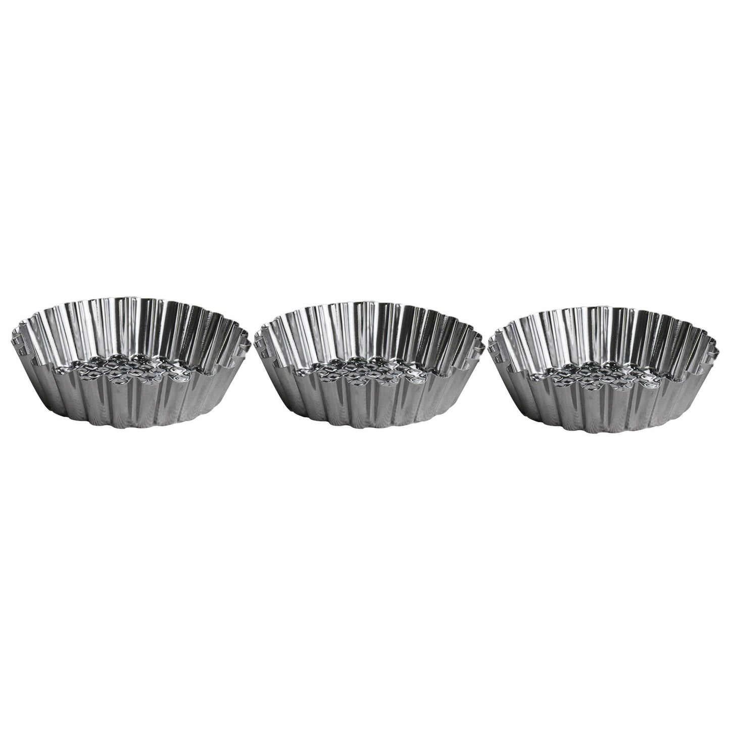 Mini Tart Pan Silver 3 Pcs Set 9.3cm