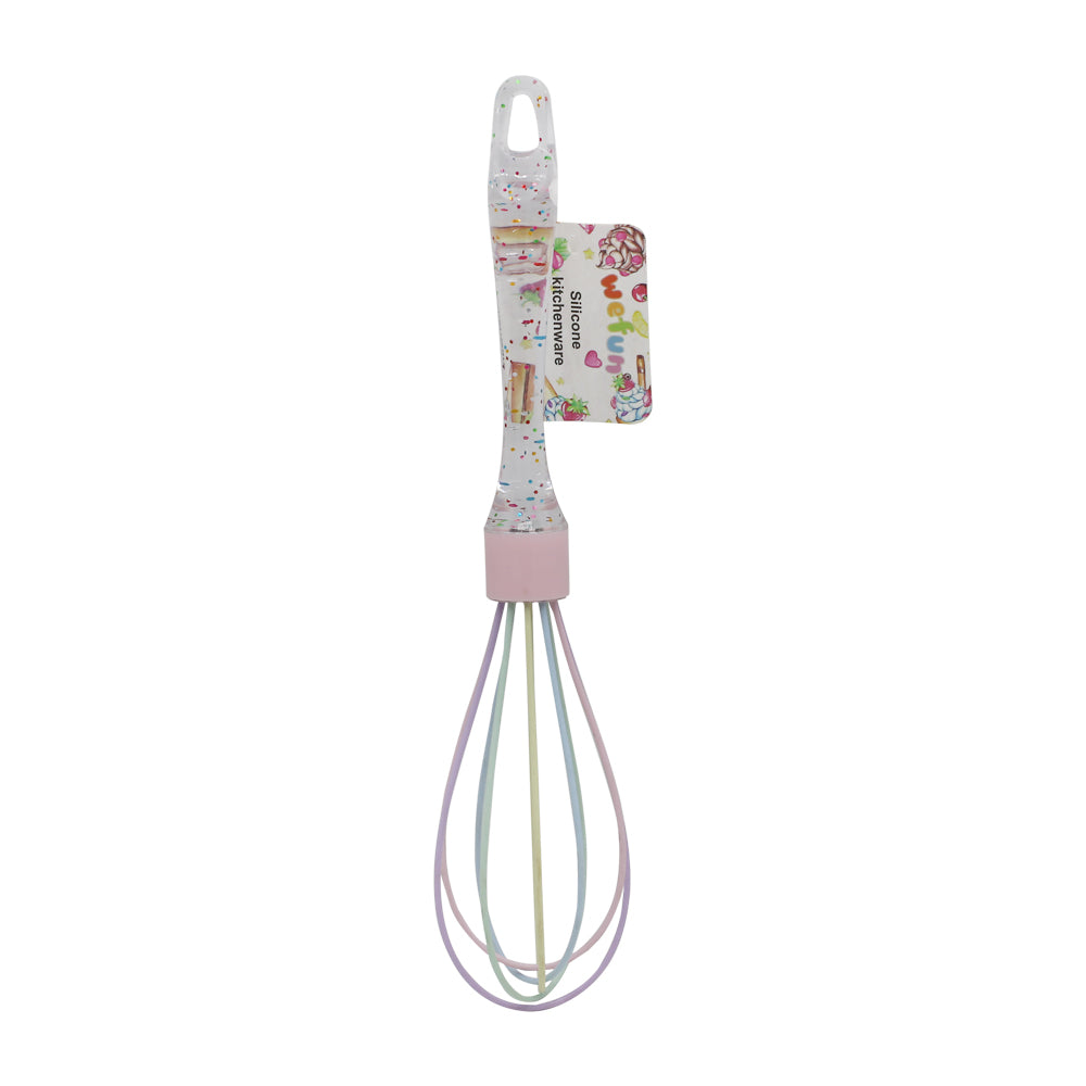 Silicone Hand Whisk With Plastic Handle 10-Inch