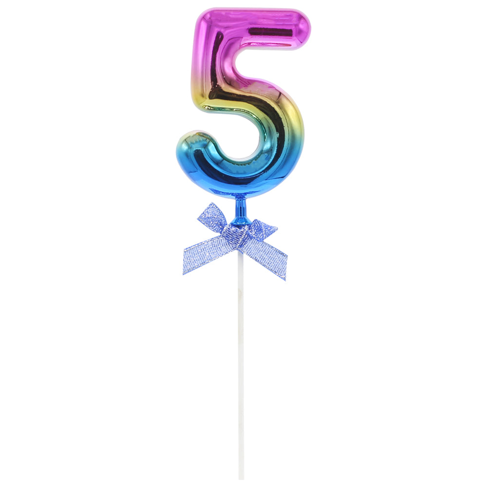 5 Number Multicolor Cake Topper