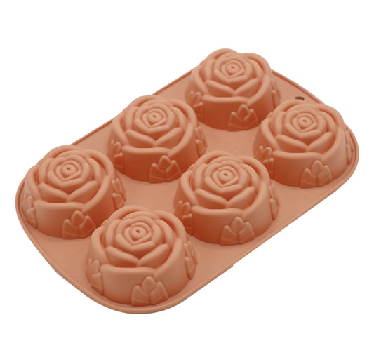 Large Size Silicone Rose Mold 6 Cavity