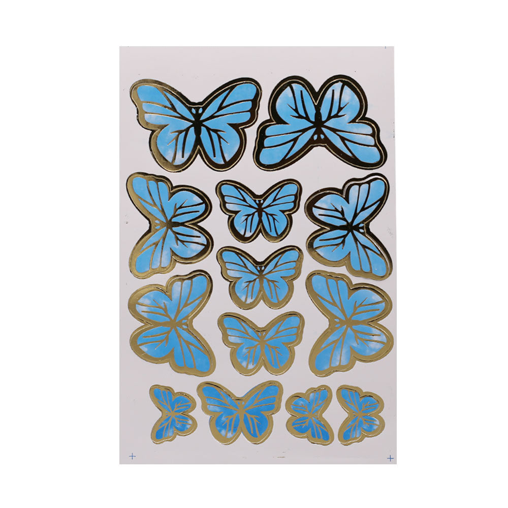 Light Blue Color Butterflies Cake Topper 13 Pcs Pack