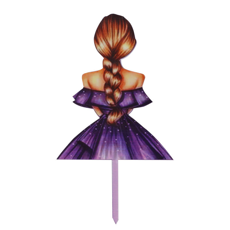 Girl Hair Cake Topper Design 2