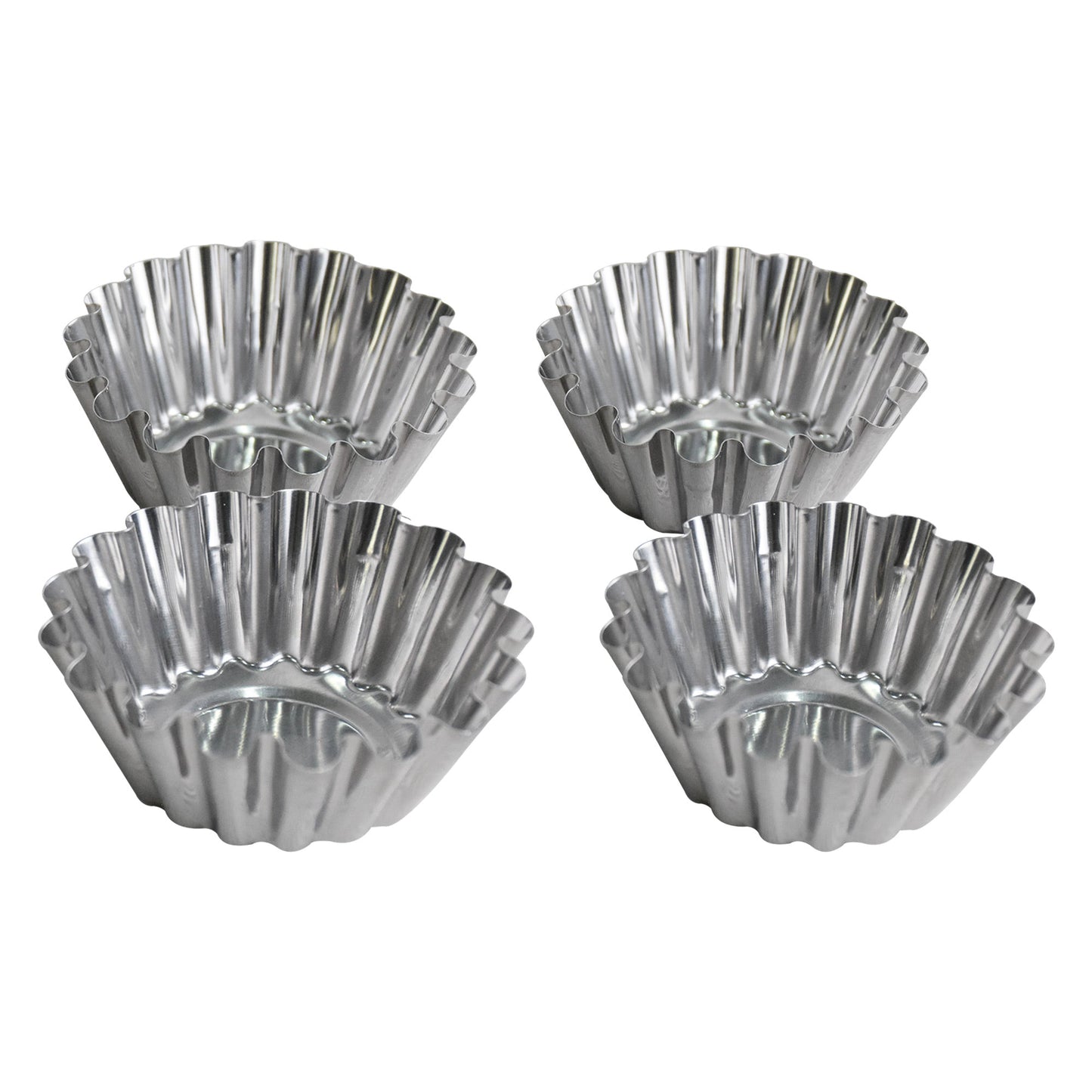 Mini Tart Pan Silver 4 Pcs Set 7.3cm