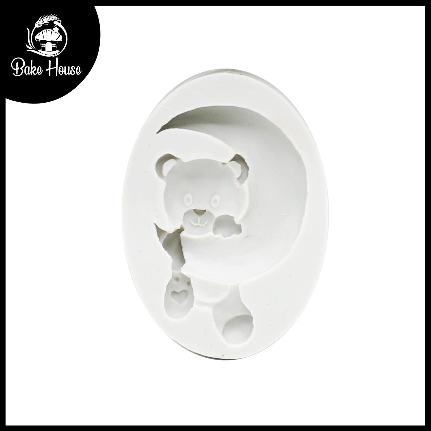 Teddy Bear With Moon Silicone Fondant Mold