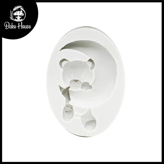 Teddy Bear With Moon Silicone Fondant Mold