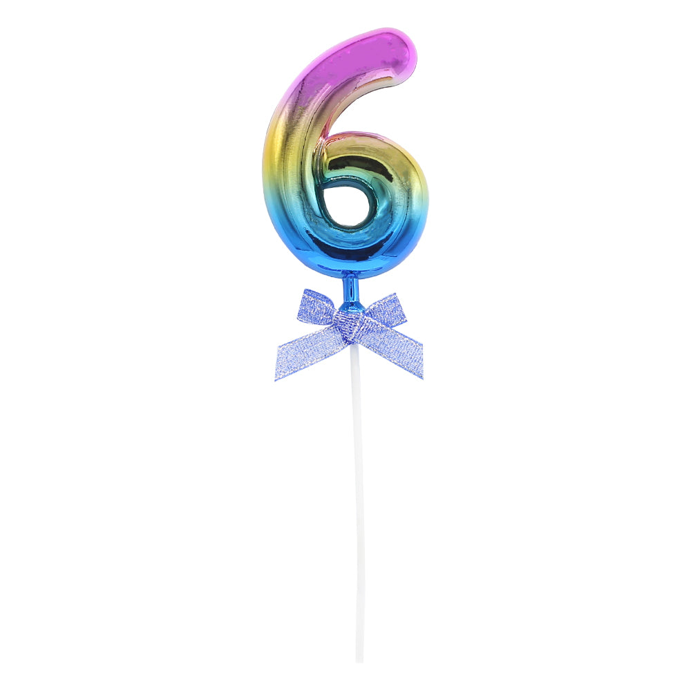 6 Number Multicolor Cake Topper
