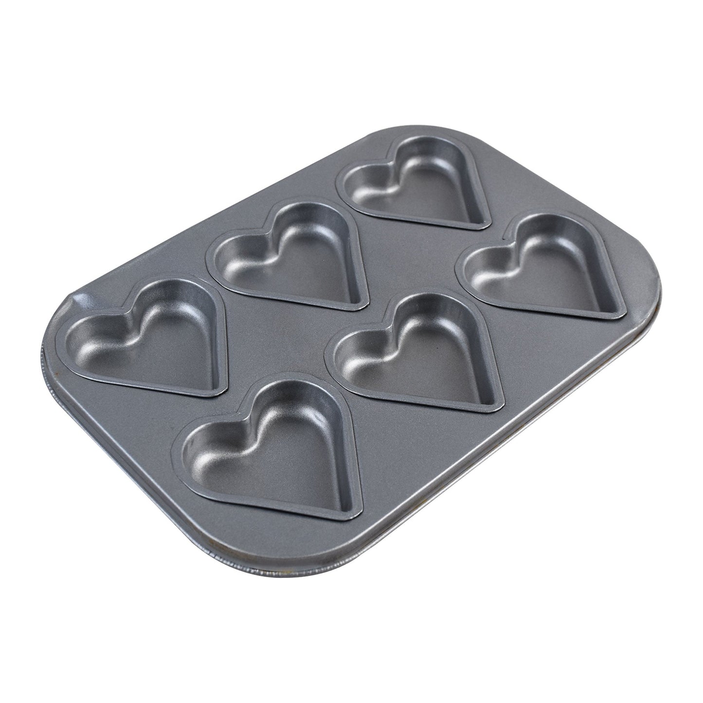Heart Muffin Tray Non Stick 6 Cavity